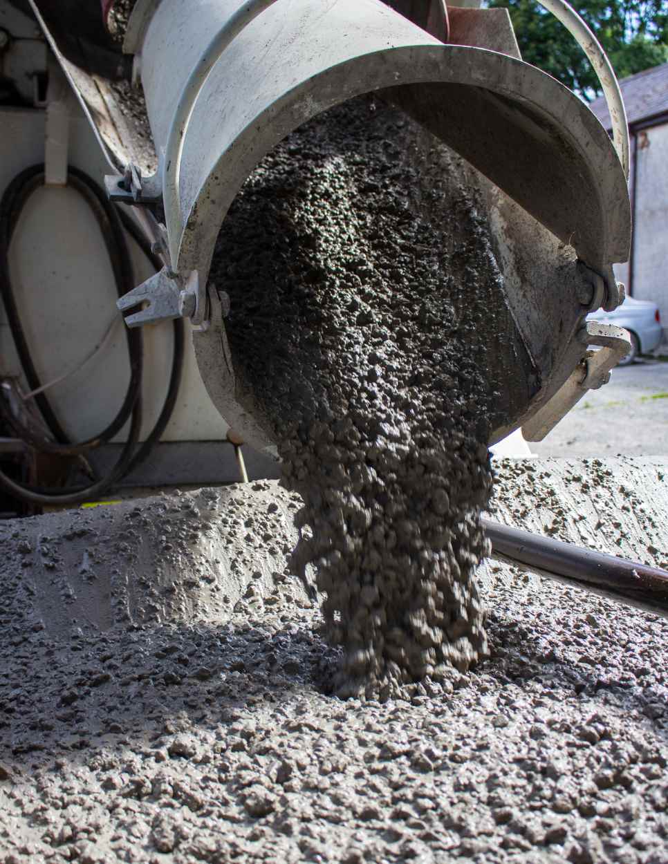 Cement pour from truck